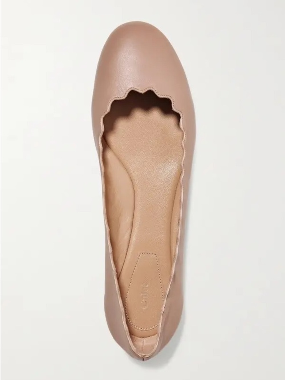 Chloe Scalloped Ballet Flat in Blush